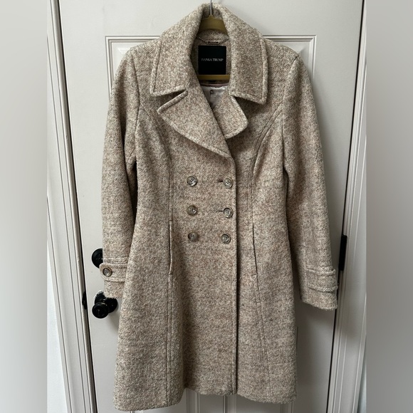 Ivanka Trump Jackets & Blazers - Ivanka Trump Double-Breasted Mélange Peacoat